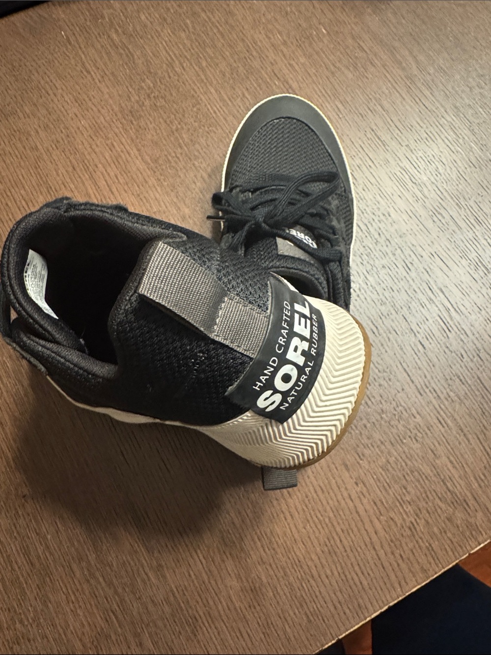 Sorel  Black Knit High-Top Sneakers with Cream Sole